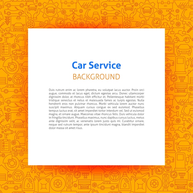 Car Service Paper Template. Vector Illustration of Outline Design.