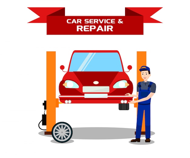 Car Service, Vehicle Repair Flat