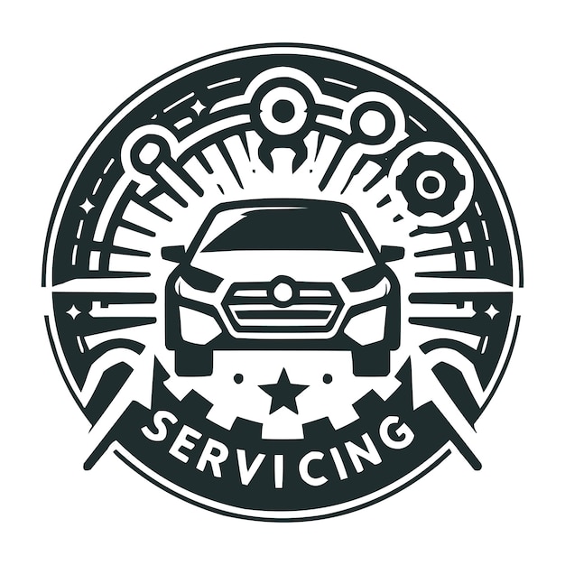 Vector a car servicing logo white background