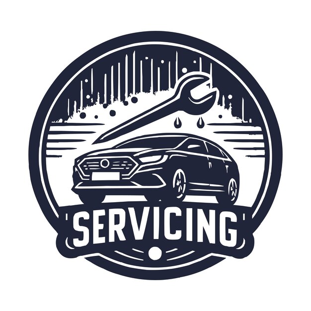 Vector a car servicing logo white background