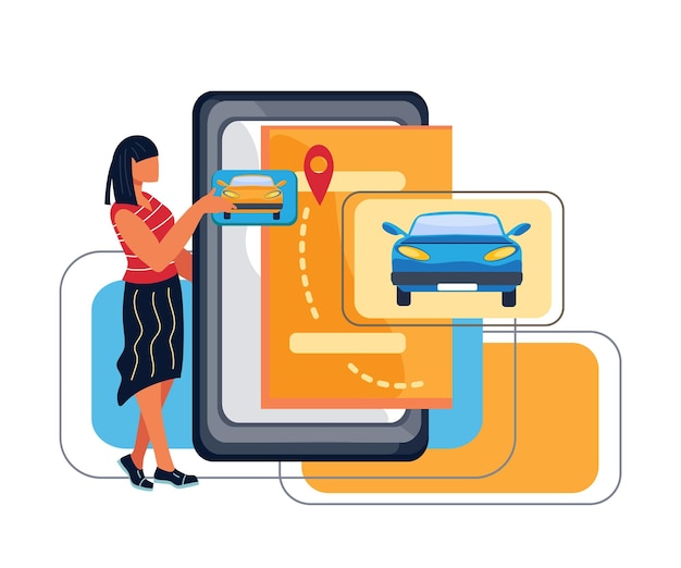 Car sharing or rental via mobile application