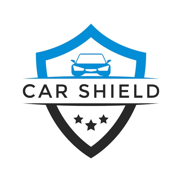 Vector car shield logo design vector template