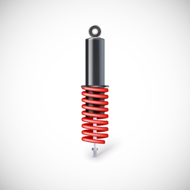 Car shock absorber isolated on white background