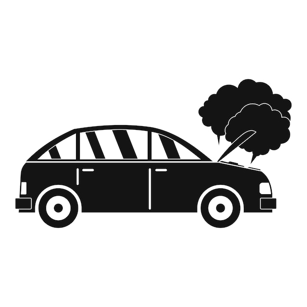 Car in smoke icon Simple illustration of car in smoke vector icon for web