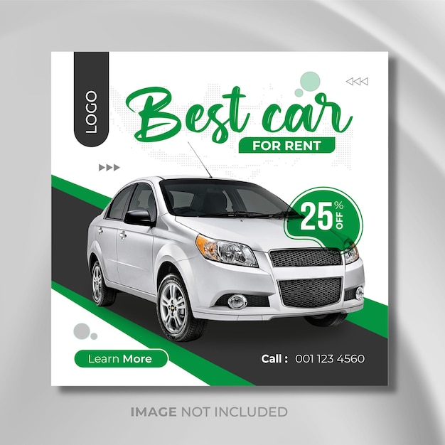 Car social media Instagram post or Facebook square web banner advertising template