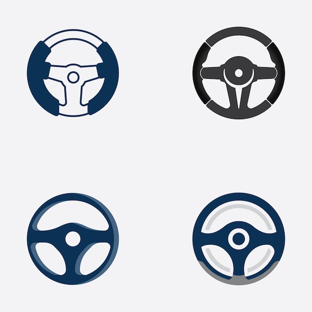 Car steering wheel logo illustration vector