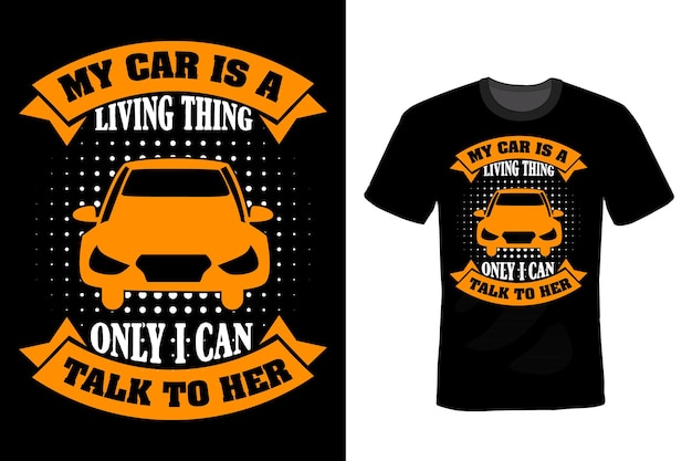 Car T shirt design typography vintage