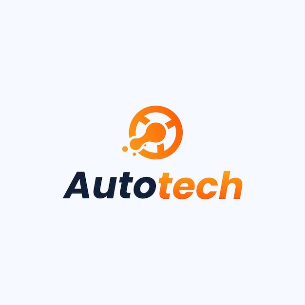 Car tech logo icon, steering wheel logo