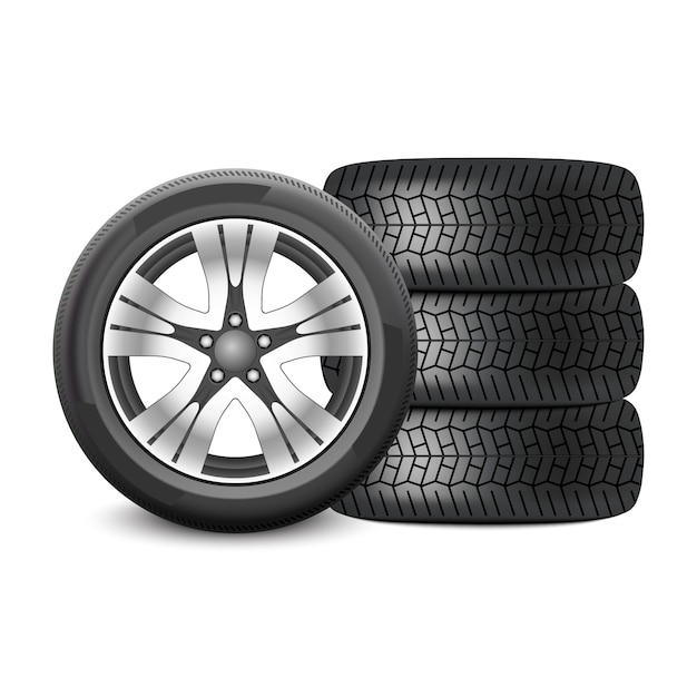 Car tires design isolated on white background vector illustration