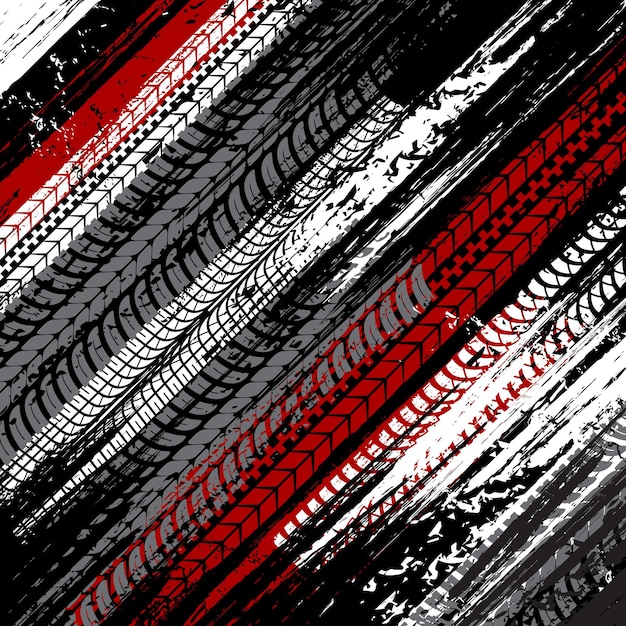 Car tires dirty traces grunge background