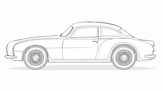 Car Transportation Vehicle Coloring Page Outline for Kids