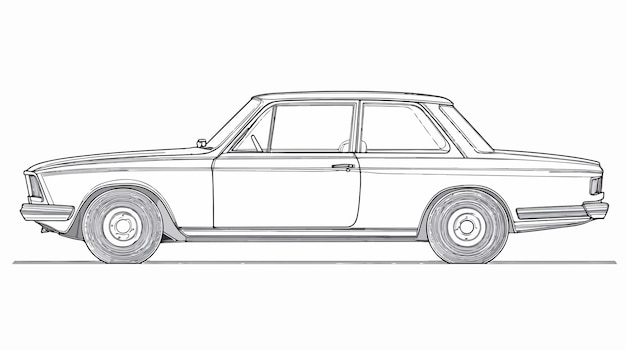 Car Transportation Vehicle Coloring Page Outline for Kids