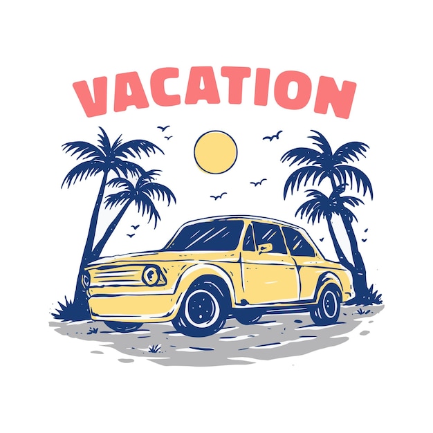 car vacation illustration