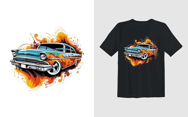 Car vector cartoon illustration car t shirt design