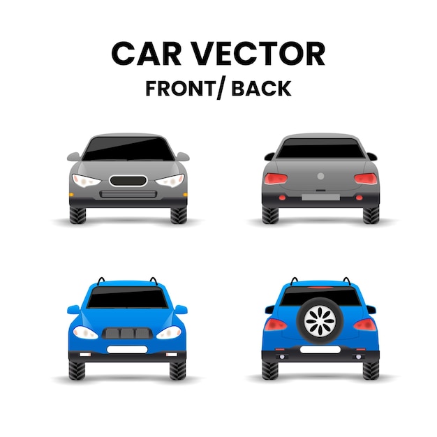 Car Vector Clipart Front And Back