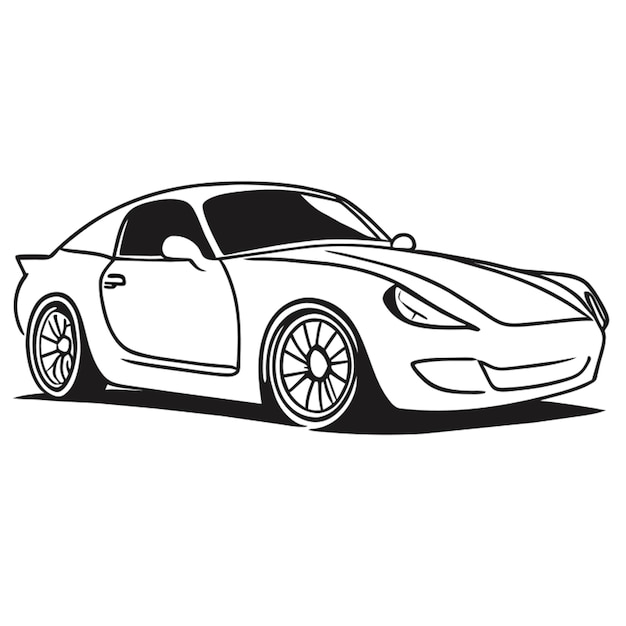 car vector illustration doodle line art