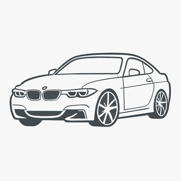 a car vector illustration line art