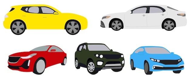 Car vector template on white background. All elements of the group are on separate layers.