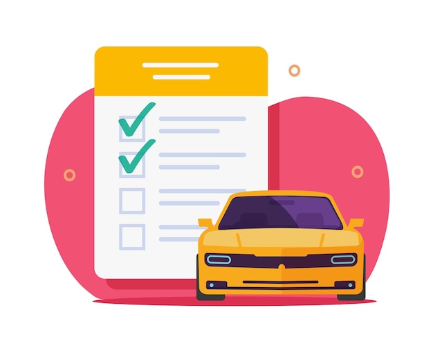 Car vehicle check list inspection icon vector or checklist auto service technical maintenance flat