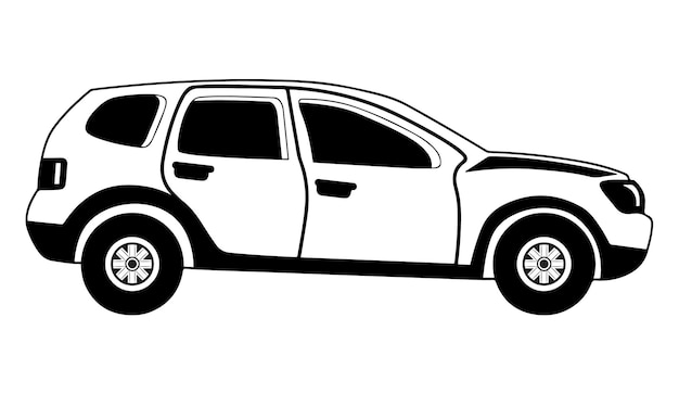 Car vehicles line art Vectors Silhouettes