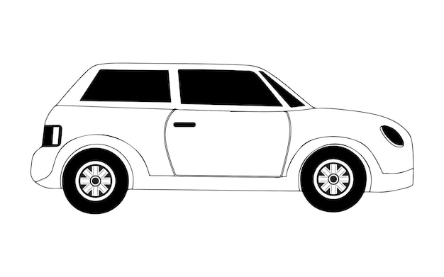 Car vehicles line art Vectors Silhouettes