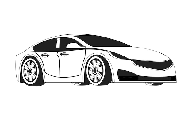 Car vehicles line art Vectors Silhouettes