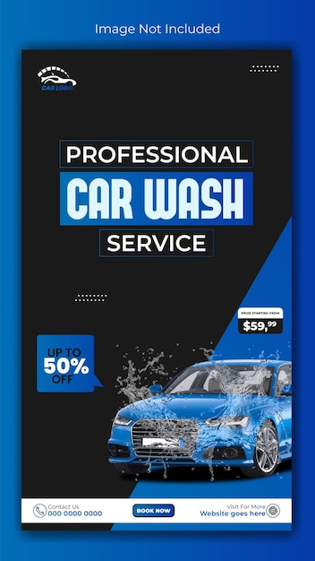 Vector a car wash advertises a car wash service