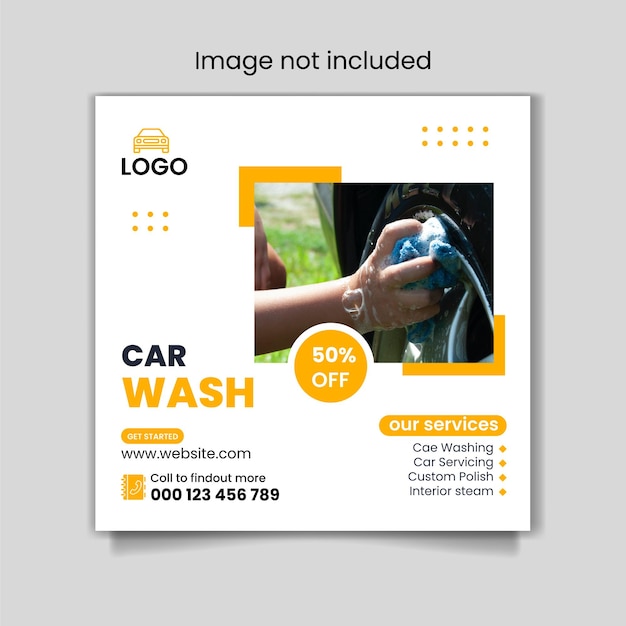 Car wash or car washing facebook or instagram social media post and amp web banner design