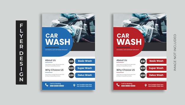 Car wash cleaning flyer design template car washing service