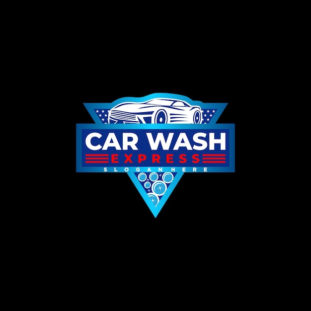 Car wash express logo design vector inspiration