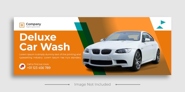 Car wash facebook cover banner template car washing service social media timeline and web banner