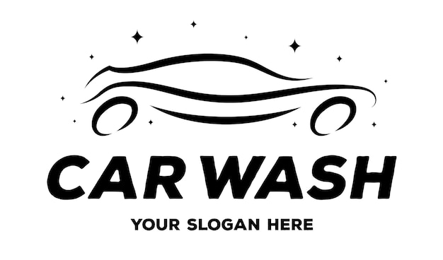 Car wash logo black color flat style isolated