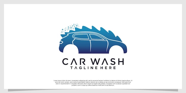 Car wash logo design template Premium Vector