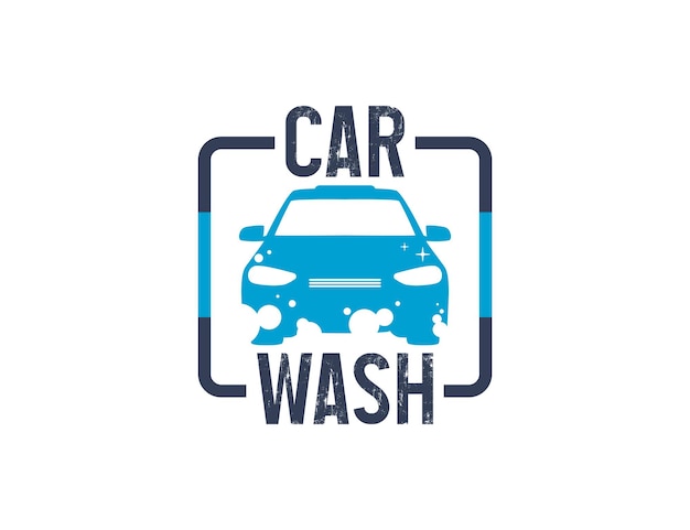 Car wash logo design with bubble foam