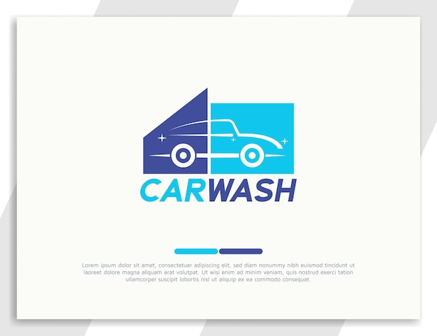 Car wash logo design with shiny car effect