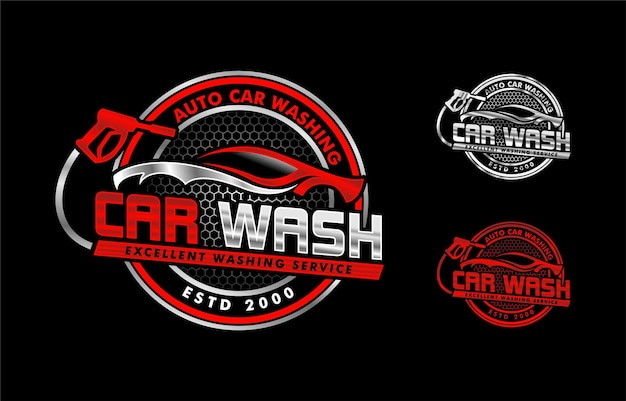 car wash pressure logo emblem designs concept vector automotive cleaning logo template