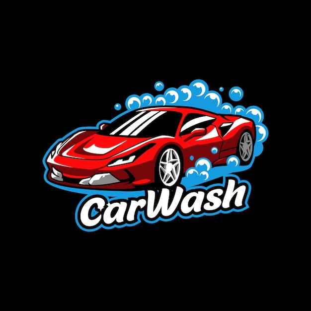 Car wash red car service soap washer care cleaner foam garage dirty