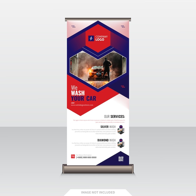 Car Wash Roll Up Banner Template