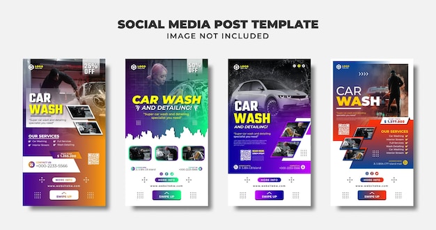 Car Wash Social Media Story Flyer And Banner Template For Promotion