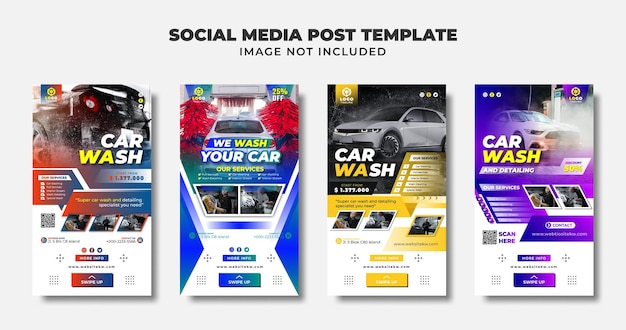 Car Wash social media Story post Flyer And Banner template For Your Business Promotion