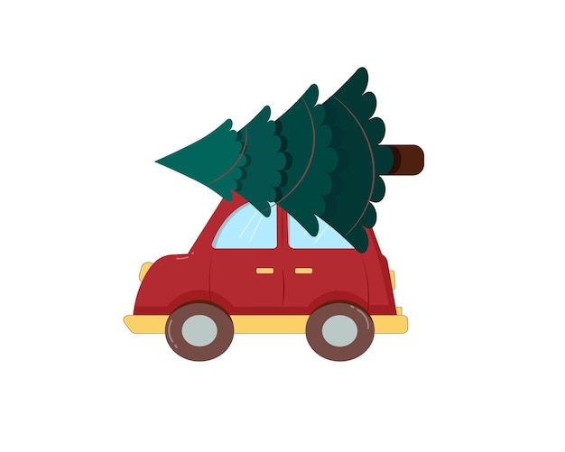 Car with Christmas tree