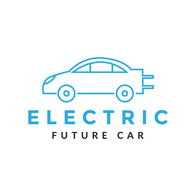 Car with electric plug logo design vector graphic symbol icon sign illustration creative idea