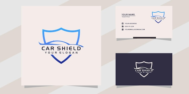 Vector car with shield logo template