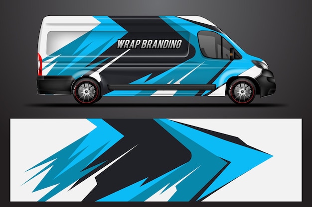 Car wrap company design vector Graphic background designs for vehicle van livery