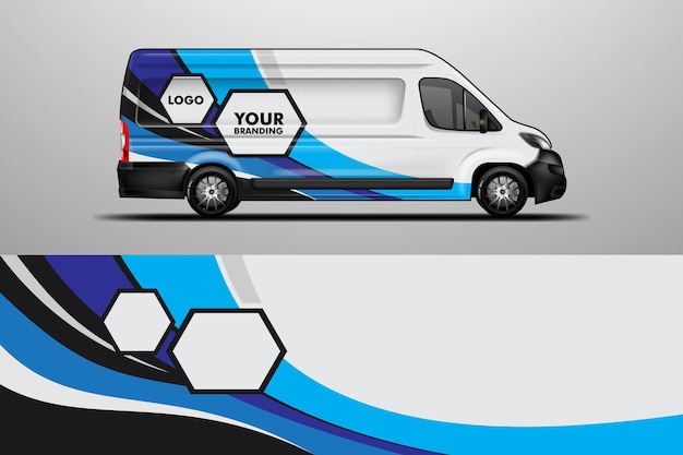 Car wrap company design vector van branding decal background