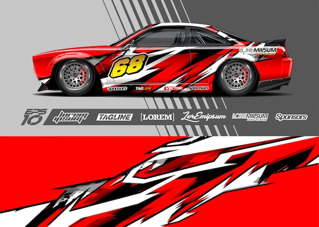 Car wrap decal . Abstract stripe racing