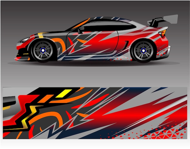 Car wrap decal graphics Abstract eagle stripe grunge racing and sport background for racing livery