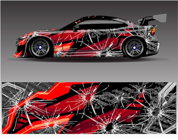 Car wrap decal graphics Abstract eagle stripe grunge racing and sport background for racing livery