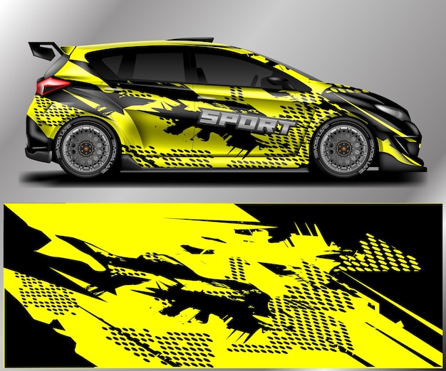 Car wrap design vector  decal background ready print and edit