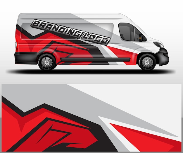 Car wrap design vector  decal background ready print and edit